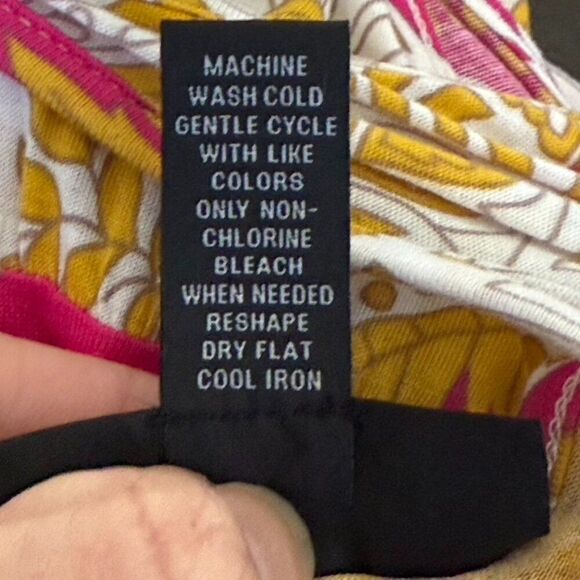 INC International Concepts Print, Swing/Flowy, Peplum Tank, XL, Pink/White/Gold - Picture 11 of 11